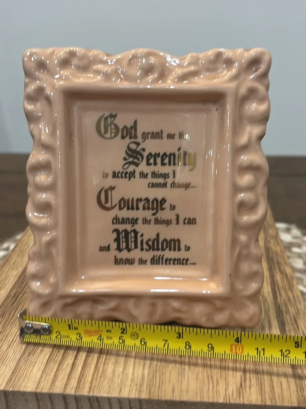 Serenity Prayer Decorative Ceramic plaque- Peach